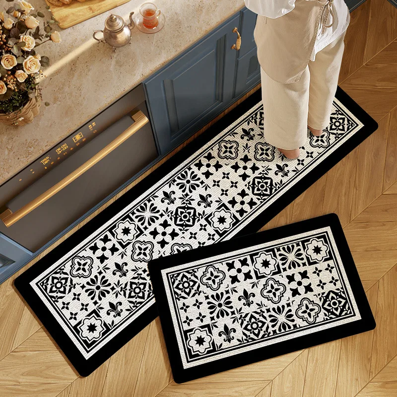 Minimalist Nordic Style Kitchen Wear-Resistant Carpet INS Home Long Strip Floor Mat Absorbent Oil Absorption Rug Thickened Dirty