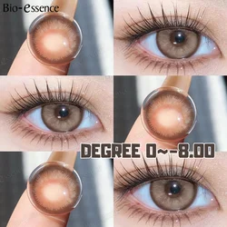 Bio-essence 1 Pair Korean Lenses Colored Contact Lenses With Degree Myopia Lenses Brown Contact Lenses Big Eye Lenses Natural