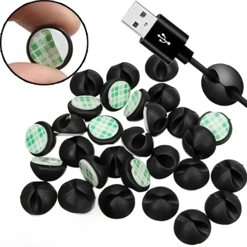 Clip de câble de données pour tableau de bord de voiture, auto-adhésif, Hub de ligne USB, support de fil, pince de fixation, organisateur de fil de bureau, accessoires