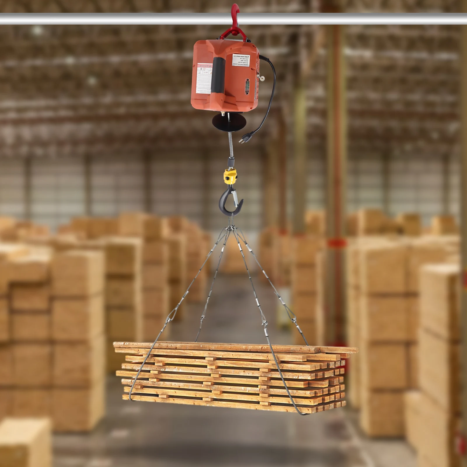 ポータブル電動ホイスト ワイヤレスリモコン 1100lbs パッケージ内容 1* 電動ホイストウインチ 1* ワイヤレスリモコン