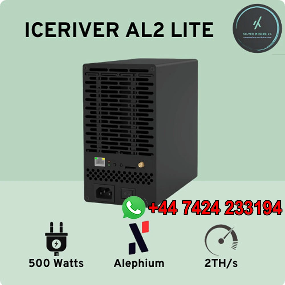 DC ICERIVER ALPH AL2 LITE Asic Miner 2TH 500W - Alephium Miner for Crypto Mining with PSU - Available for Shipping