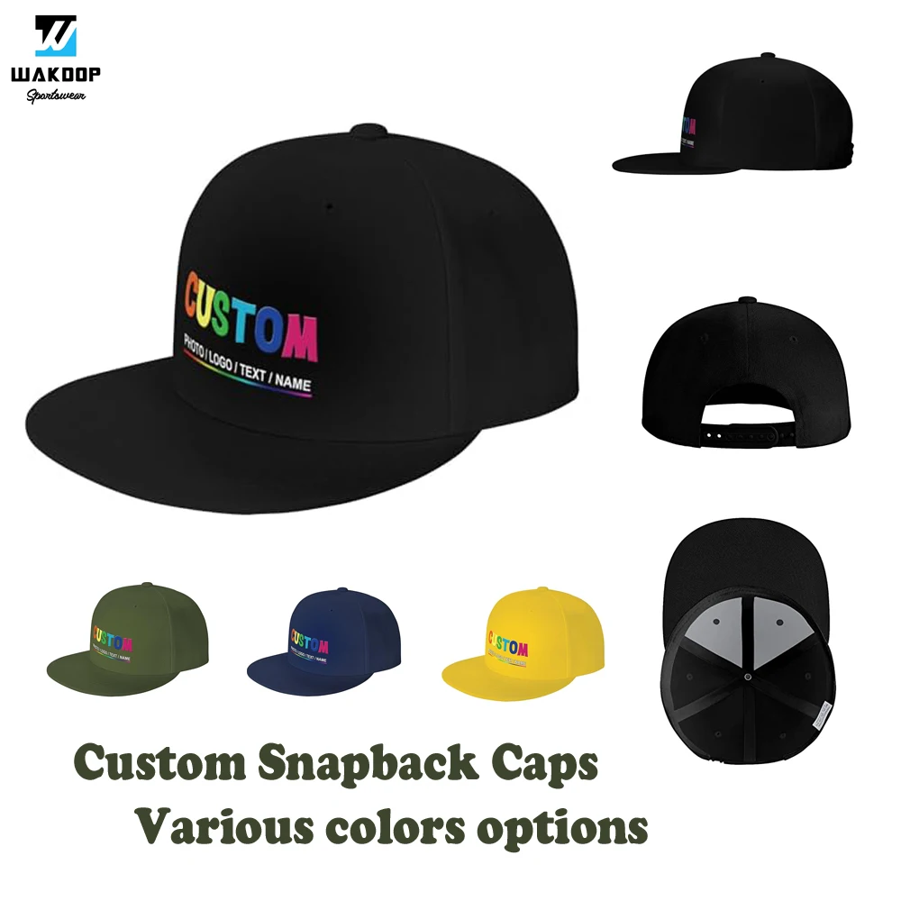 Custom Snapback Hats for Men Personalized Hip Hop Flat Snapback Caps Customized Adjustable Baseball Cap Add Your Own Text