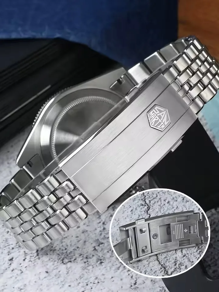 ساعة سان مارتن 40 ملم للرجال فاخرة غواص ميوتا 9015 مينا أمة الله مينا أوتوماتيكية ميكانيكية ساعة يد مقاومة للماء 200 متر SN0148 #5