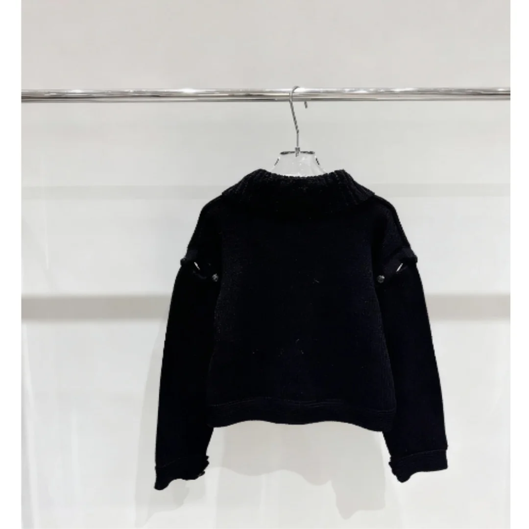 

Новый зимний 2025, съемный кардиган с двумя карманами и лацканами, жилет с длинными рукавами, свитер