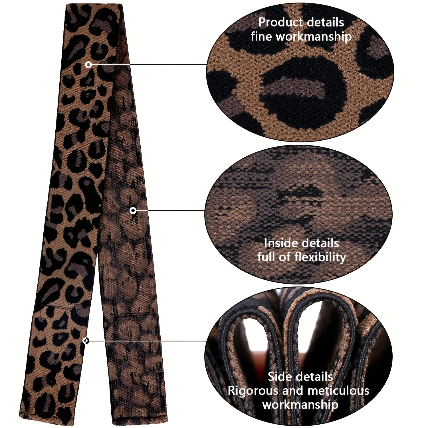 Elastic Bands For Lace Wigs, Adjustable Edge Wrap To Lay Edges Lace Melting Band,Leopard Print Pattern Wig Band For Melting Lace