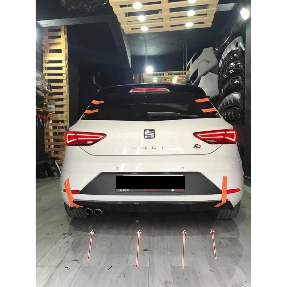 For Seat Leon Mk3.5 Hatchback  2017 2018 2019 2020 Model Diffuser Car Accessory Universal Compatible Modified Rear Bumper