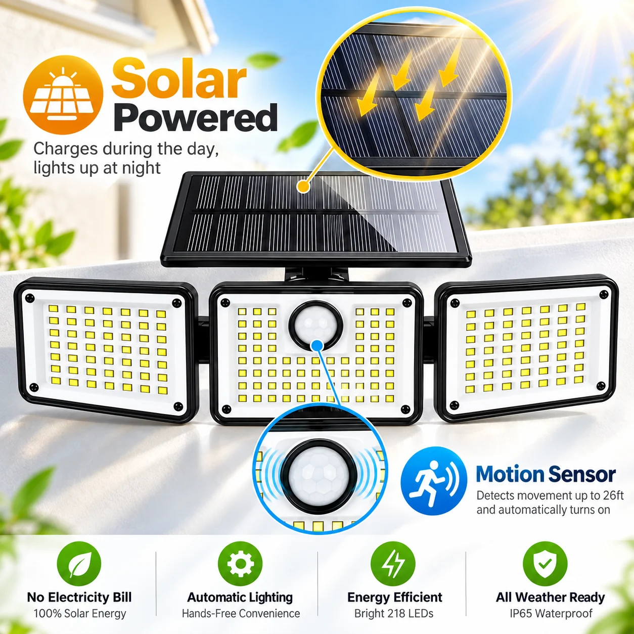 218 LED Solar Motion Sensor Li - Solar Post Cap Light 4X4 review and price