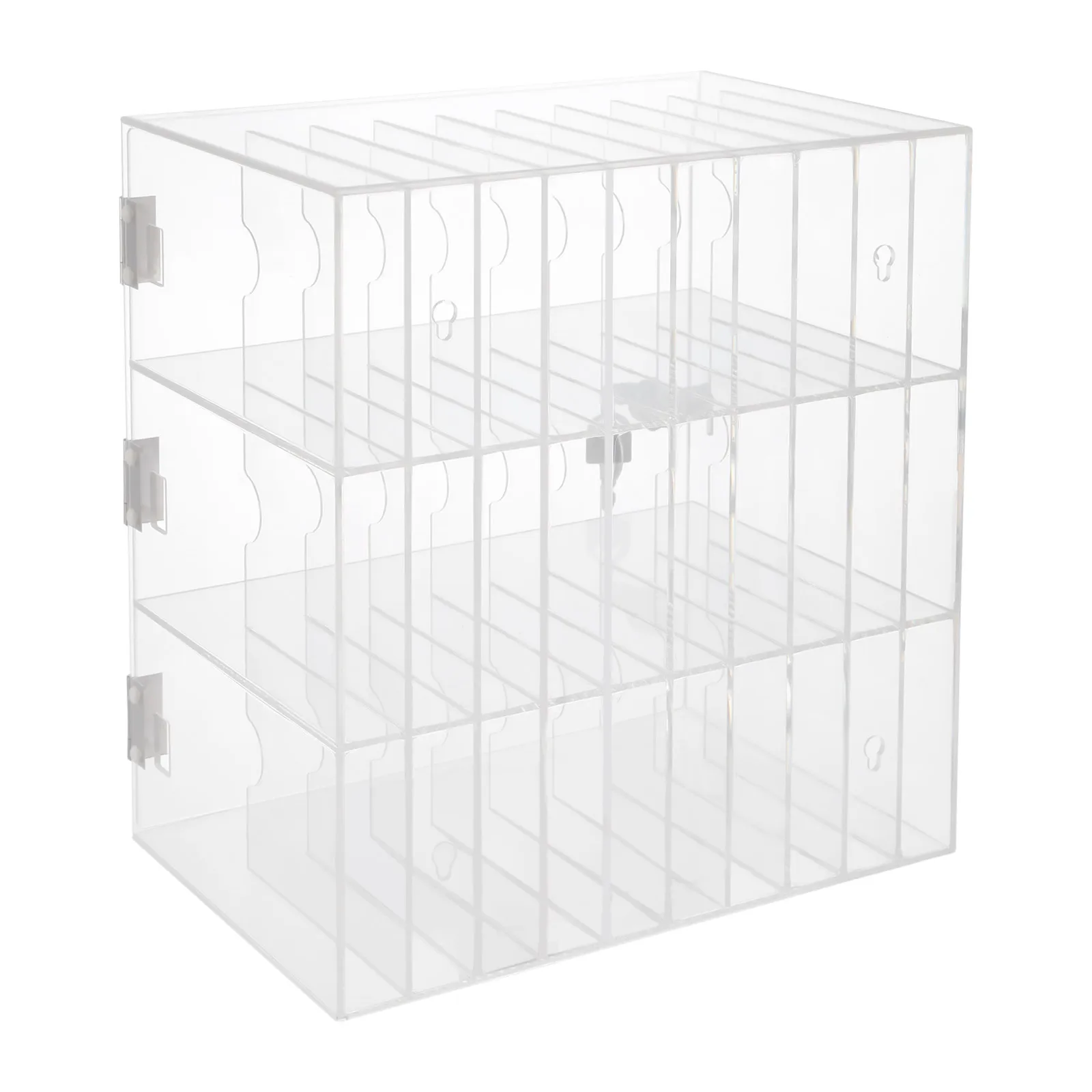 Clear Cell Phone Locker Box, Cell Phones Storage Cabinet, Cell Phone Storage Box Acrylic and Stainless Steel Store Keys, Wallets