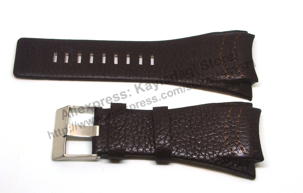 Compatible with Diesel DZ1368 , DZ1369 - 28mm Brown Genuine Leather Watch Strap Band