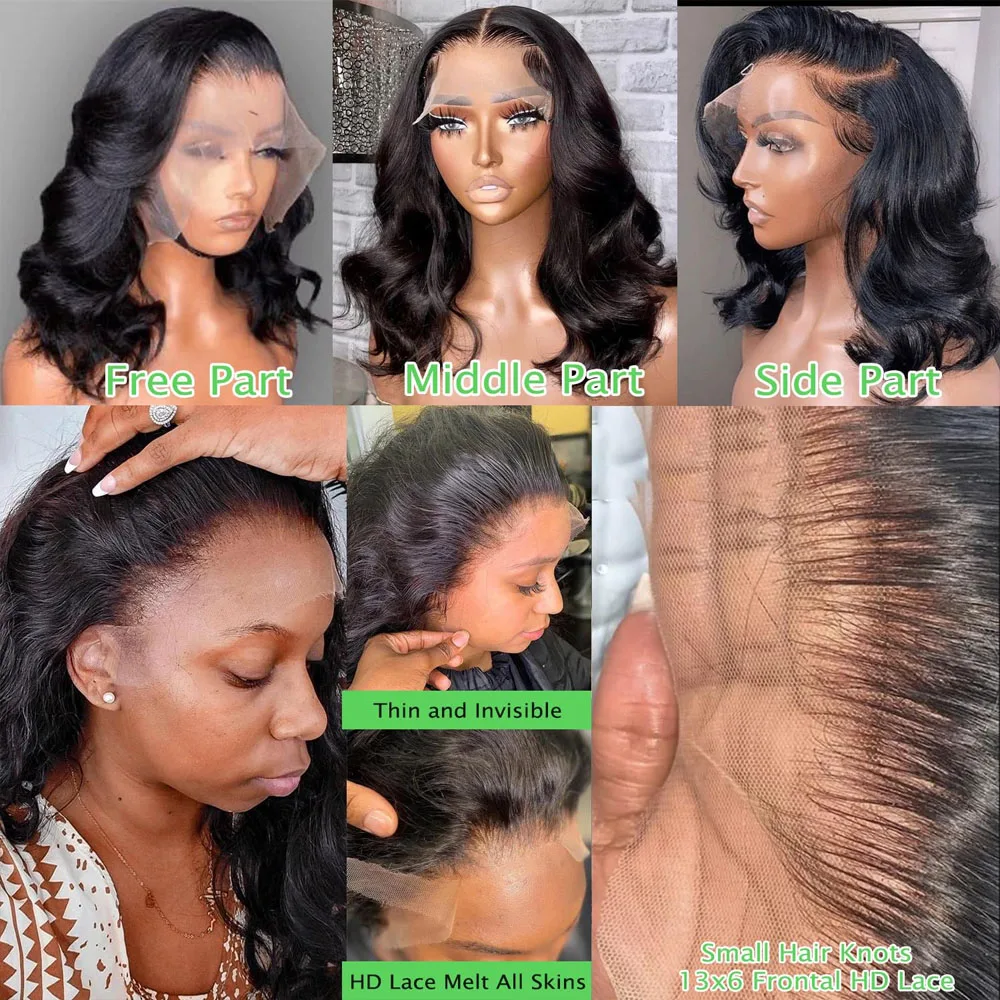 Body Wave 13x6 HD Transparent Lace Front Human Hair Wig 40 Inch Pre Plucked 250 Density 5x5 Glueless Lace Frontal Wigs for Women image 6