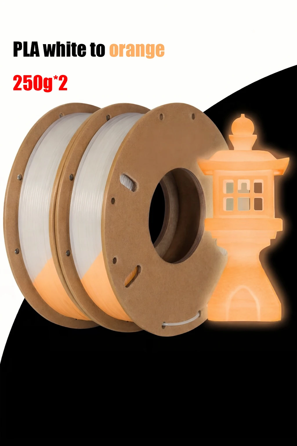 

3D PLA светящийся в темноте оранжевый филамент 1.75 мм 500 г, светящийся филамент для 3D-печати 1.75 мм, точность размеров +/- 0.02 мм