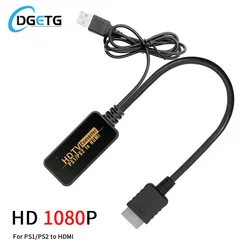 DGETG 1080P HD PS1/PS2 Video Game Converter HDTV Conversion Adapter with USB Cable Supports for Ps2 PS1 Retro Game Console to