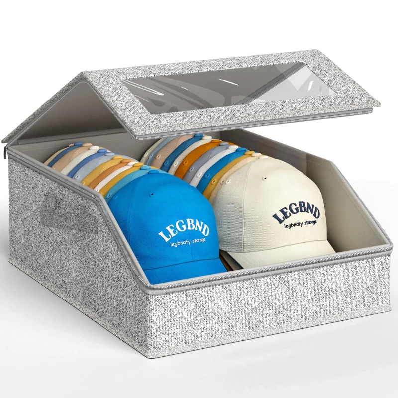 1pc Large Capacity Baseball Cap Storage Box Space-Saving Design, Easy Access and Organized Placement Wardrobe Hat Storage Box