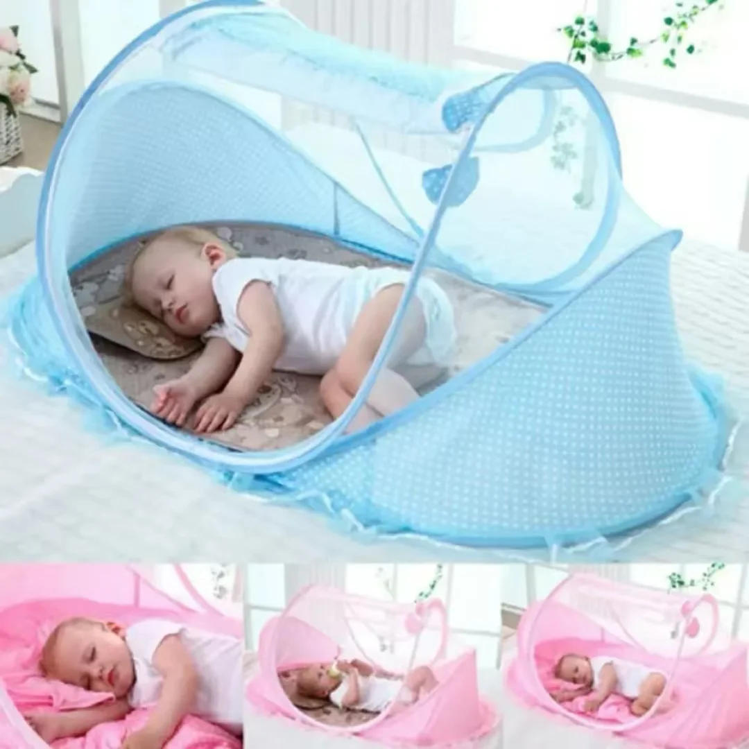 Red plegable portátil para cuna de bebé recién nacido, mosquitera para cama de bebé, tipo barco, cortina con cremallera, tienda de juegos infantil, cama para dormir Varios patrones, enviados al azar.