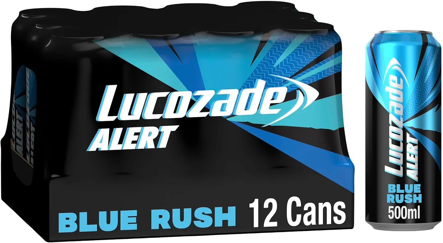 Lucozade Alert Energy Drink Blue Rush Pack of  12 x 500ml