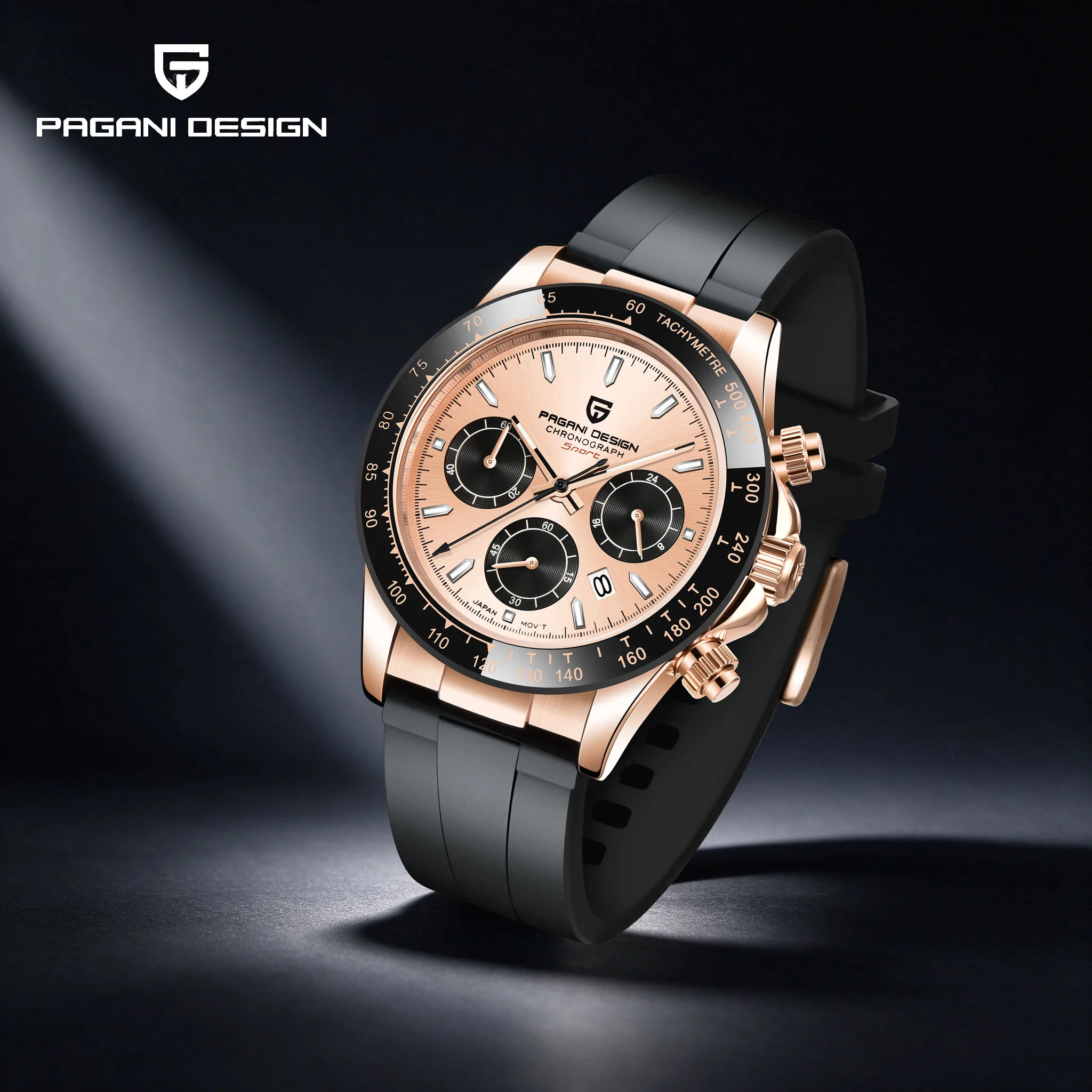 PAGANI DESIGN Luxurious Vintage Men's Quartz Watch Aristocratic Style Sapphire Tachymeter 100m Dive Calendar Luminous Clock