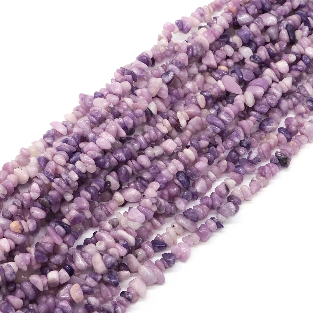 AliExpress NONE Natural Lilac Lepidolite Crystal Stone Beads Freeform Chips Gravel for Party Gift DIY Crafts Necklace Bracelet Jewelry Making