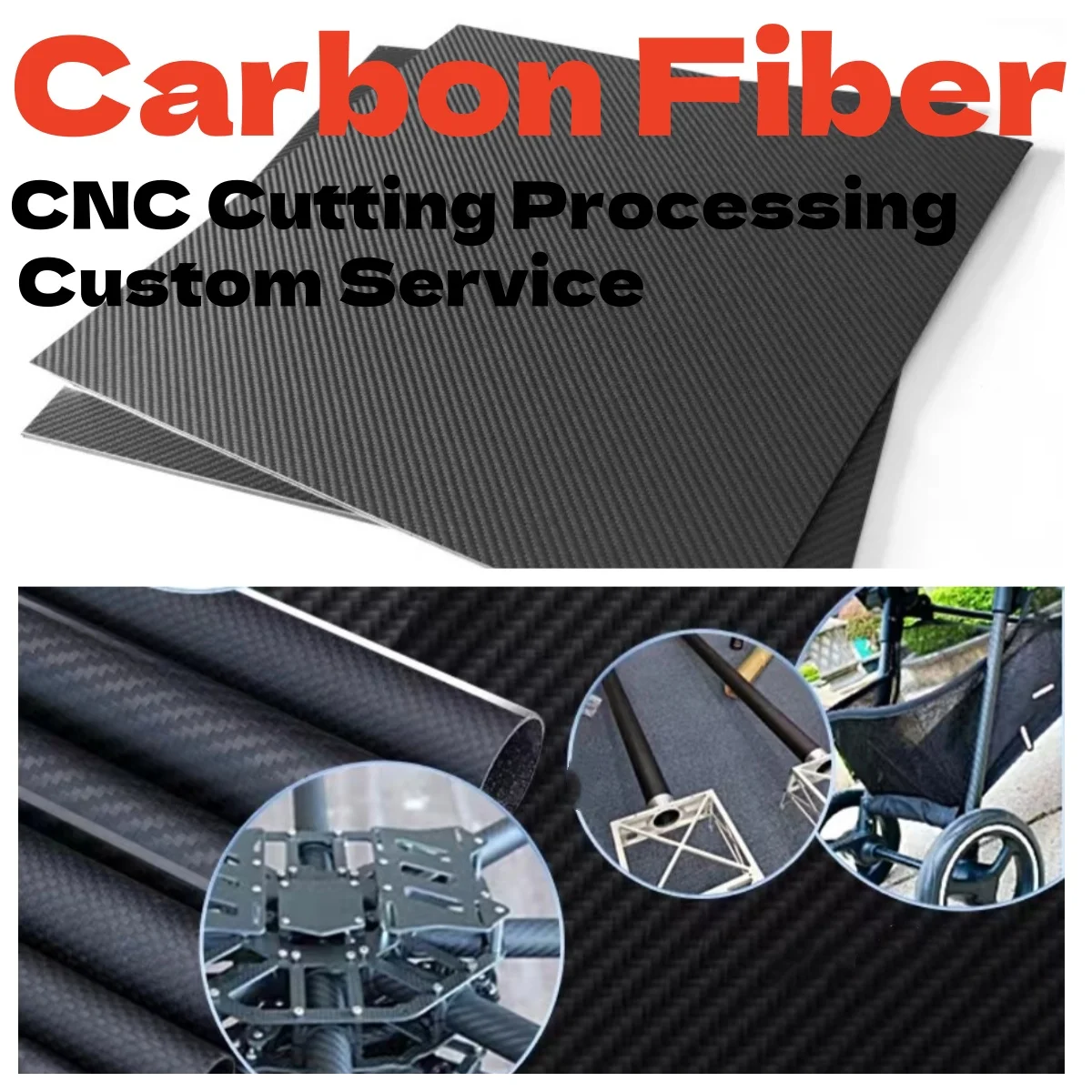 3K Carbon Fiber Plate Sheet High Strength Carbon Board Panel Thickness 0.2mm 0.5mm 1mm 1.5mm 2mm 3mm 4mm 5mm 6mm Customized Size