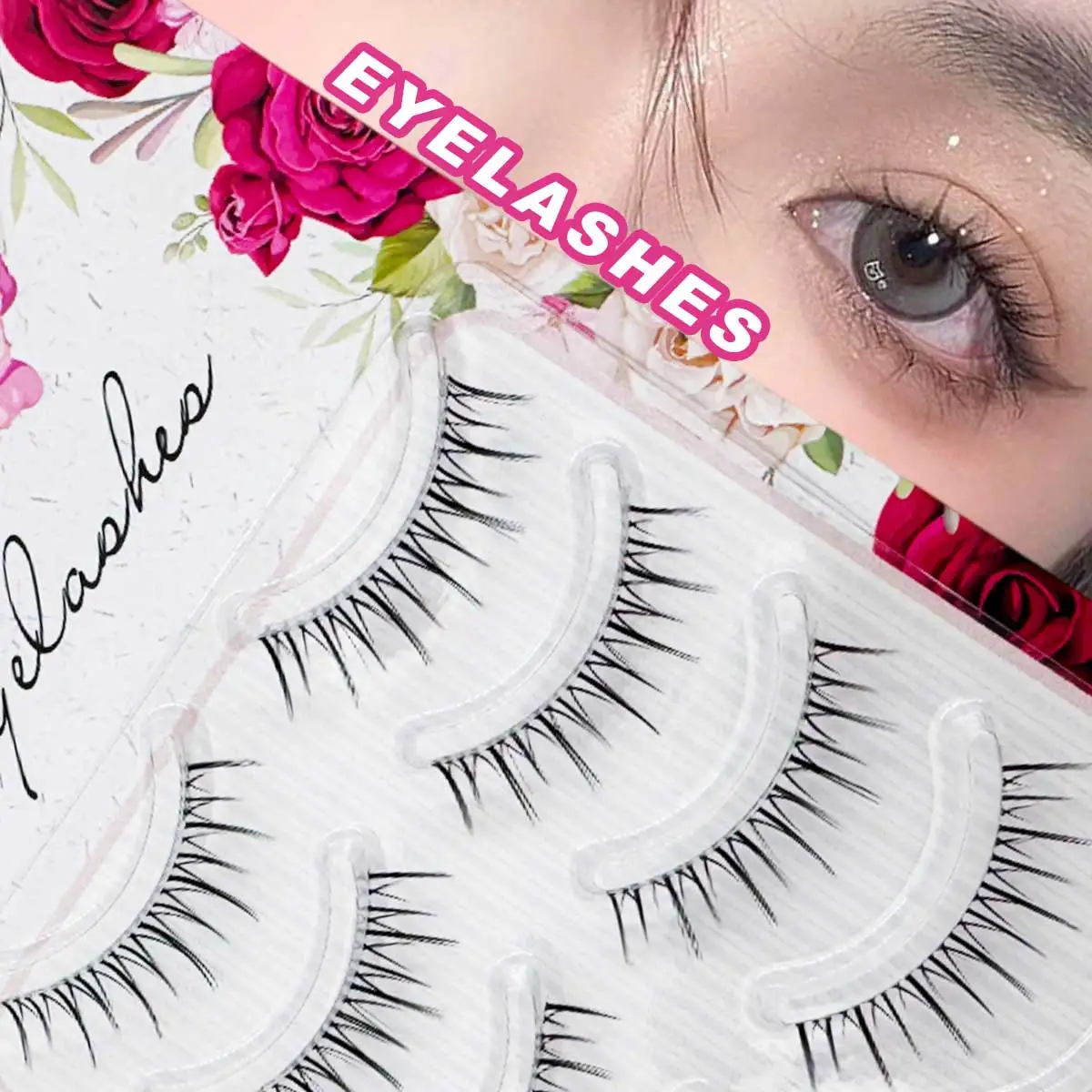 5ペア ソフトウィスピーつけまつげ ナチュラルロングフルストリップ デイリーウェア 写真撮影 ウェディングメイク ハロウィン クリスマス つけまつげ