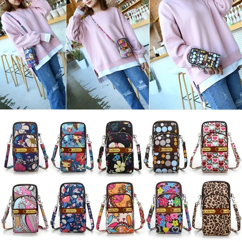 Moda nowe kobiety Mini Crossbody torba na ramię dziewczyny kobieta wielofunkcyjne etui na telefon komórkowy Case Belt torebka torebka portfel — zdjęcie 2