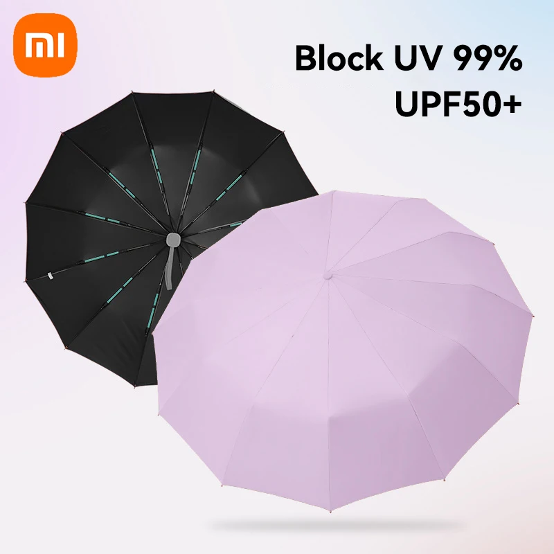 Xiaomi MIJIA-paraguas plegable automático para hombre y mujer, sombrilla de lujo de 24 huesos para negocios, resistente al sol y a los rayos UV, a prueba de viento