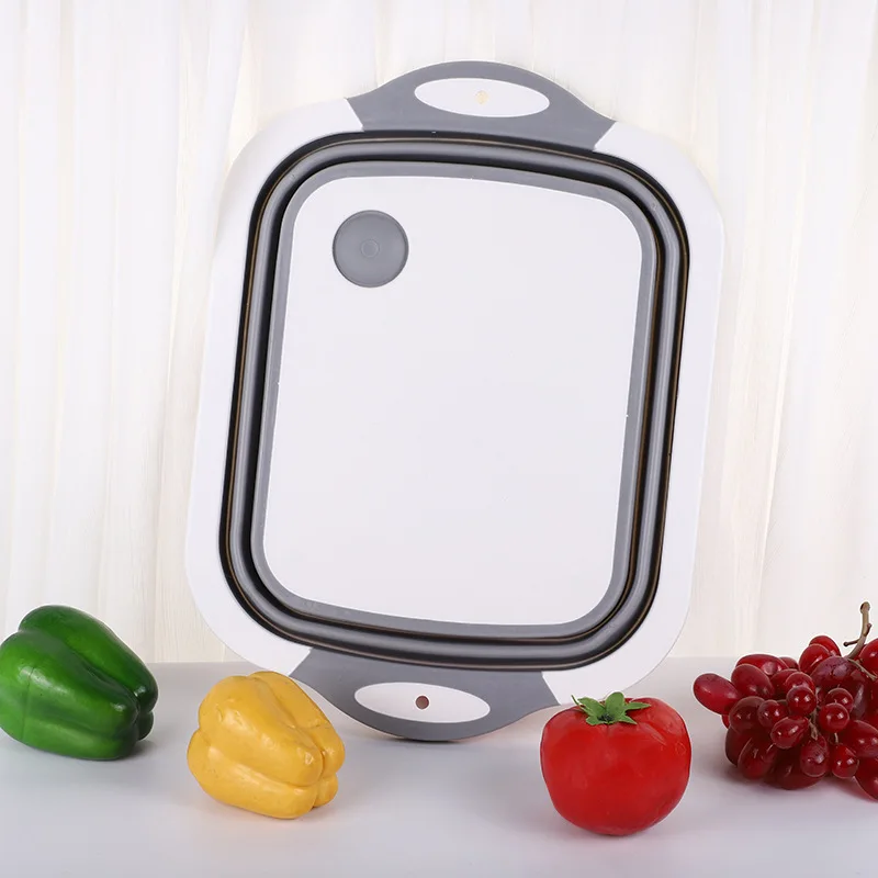 1PCS Foldable multifunctional vegetable board&wash basin, food filter storage basket for draining and washing vegetables/fruits