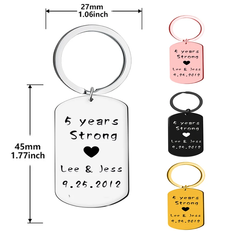 New Pattern Custom Photo Key buckle Couple Stainless Steel Key Chain Laser Engraving Name Date Custom Gift Key Accessories