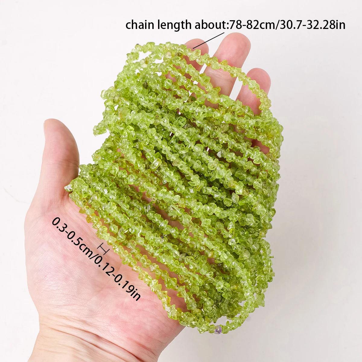 Natural Crystal Raw Stone Green Olivine Stone Semi-finished Material Wholesale Hand-beaded Jewelry  Bracelet Accessories