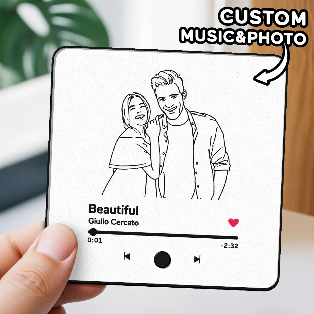 

Custom Music Album Fridge Magnet, Custom Music Fridge Magnet with Photo, Christmas Valentine's Day Gifts for Boyfriend