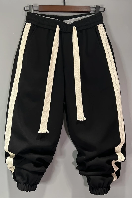 Owen Seak Men Casual Cargo Harem Pants High Street Hip Hop Length Men\'s Clothing Sweatpants Autumn Winter Black Big Size