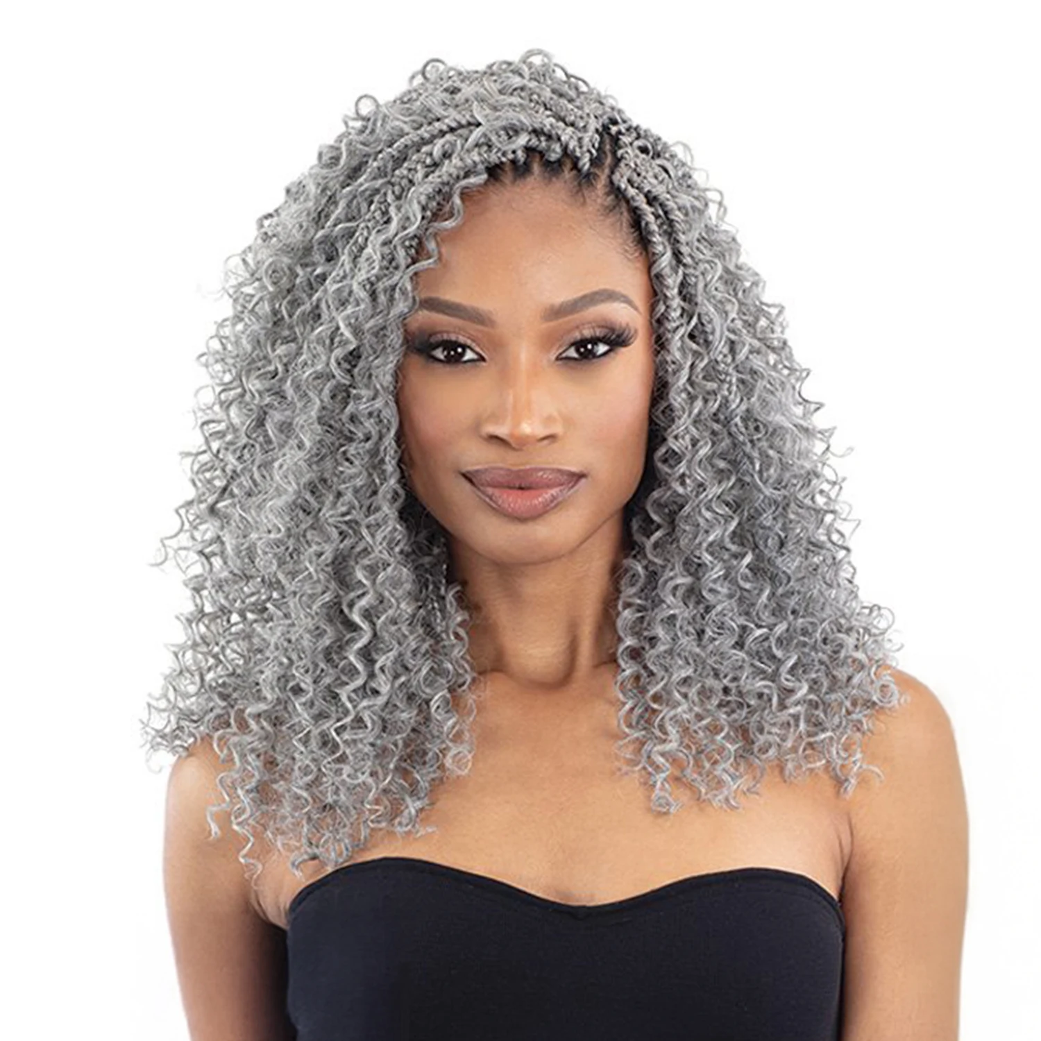 ضفائر كروشيه صناعية من FreeTress 3X ضفائر بوهو لتجعيد المياه مقاس 12 بوصة