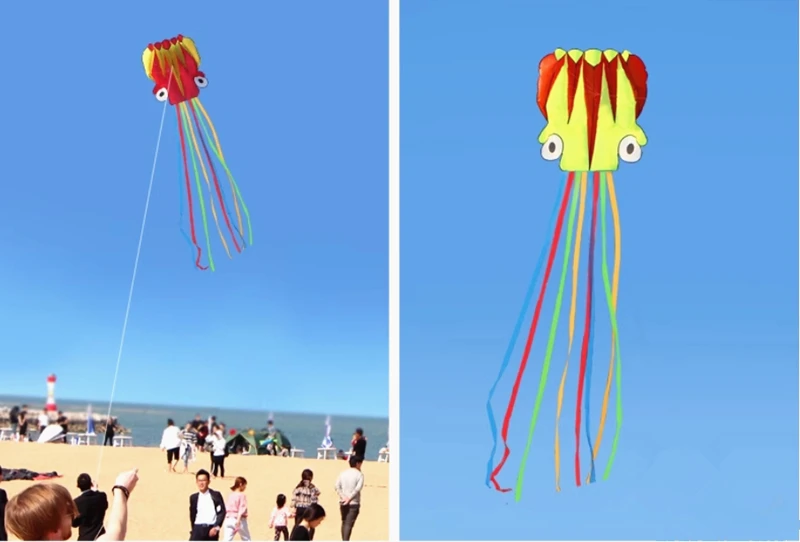 Polvo voando brinquedos para crianças, diversão ao ar livre na praia, vento papagaio voando águia, frete grátis