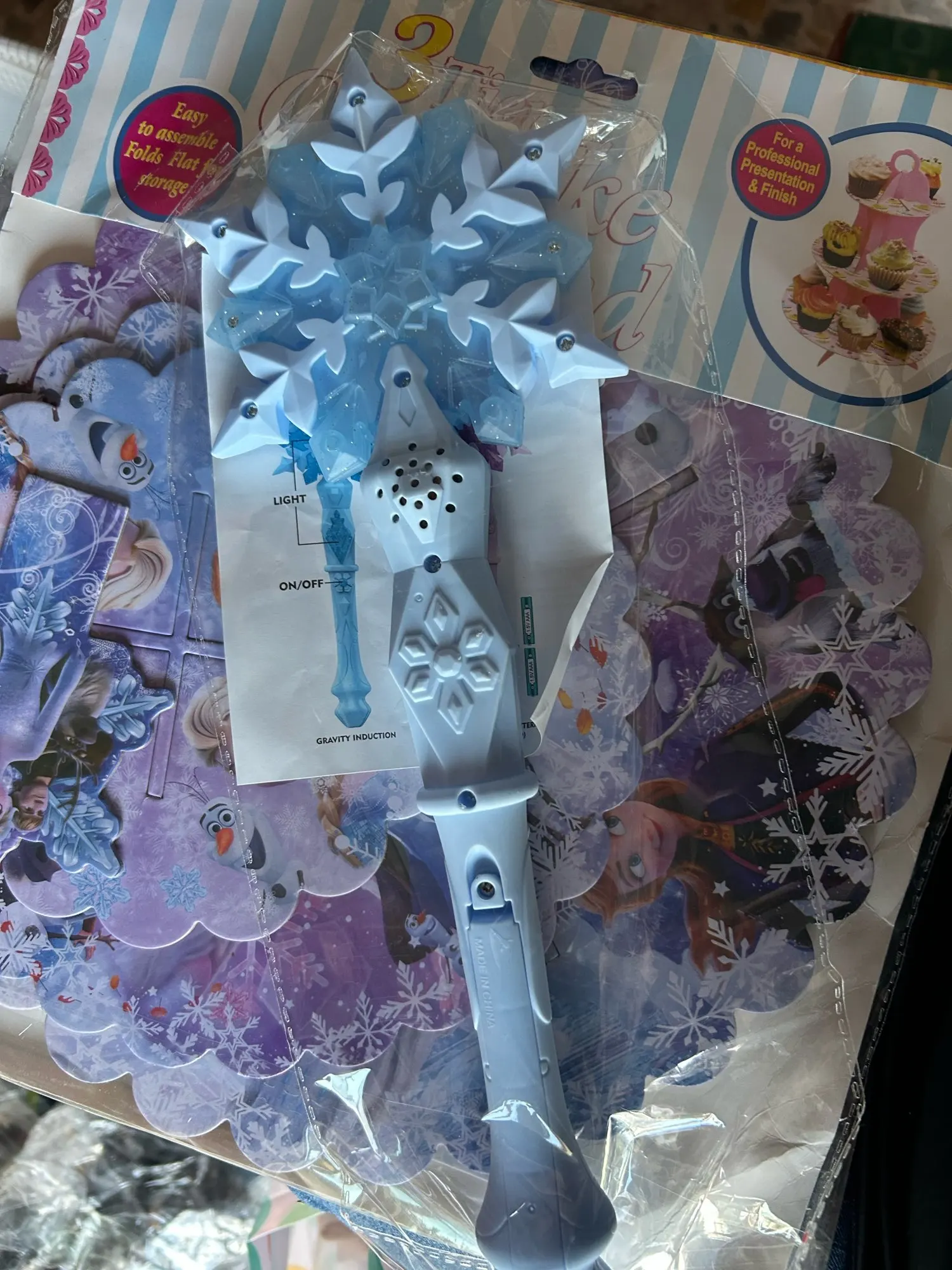 1pcs Children'S Magic Wand Toy For Daughter Christmas Birthday New Year'S Gift, Electric Luminous Music Princess Cane Xmas Dress photo review