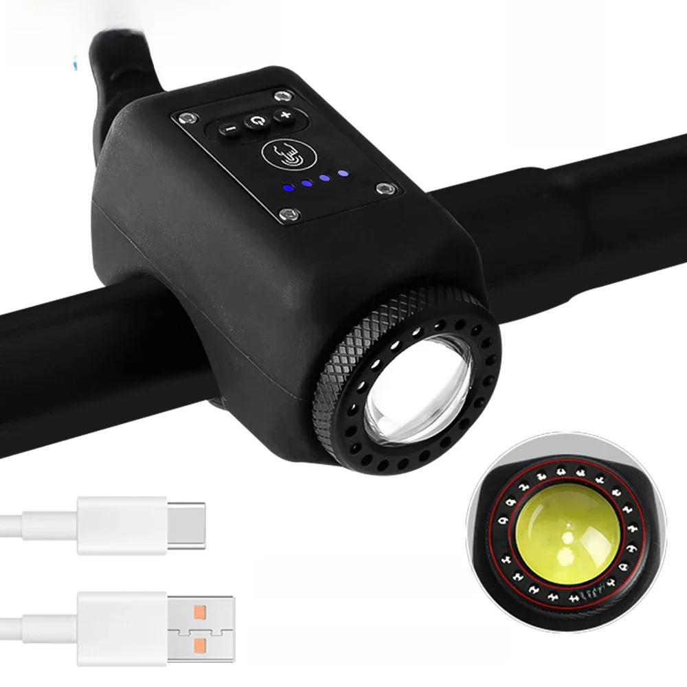 AliExpress cycle zone 110dB Bicycle Horn Front Light Rechargeable Bike Motorcycle Electric Anti-Theft Alarm Horn Waterproof Bike Remote Control Bell