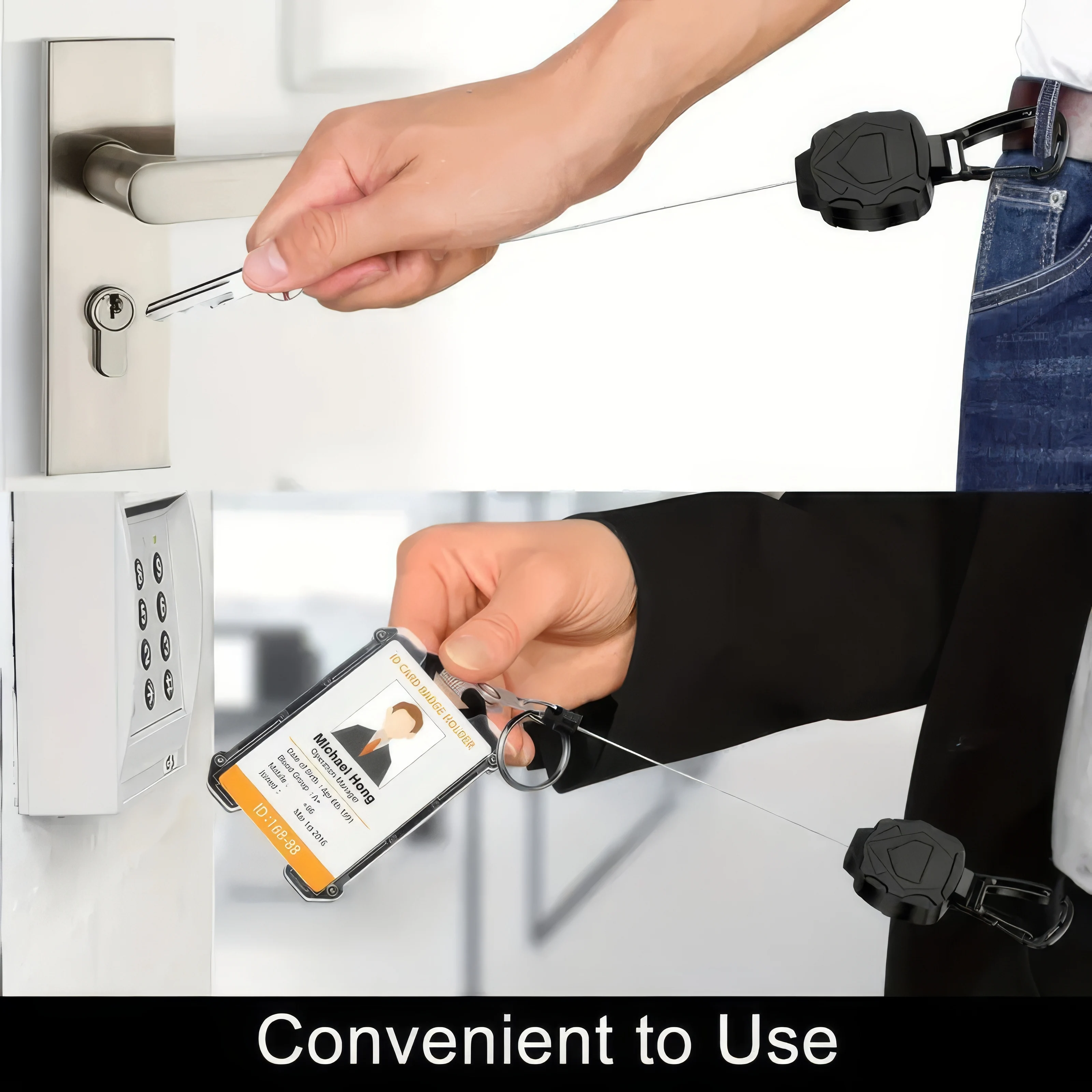 1 تمرير شارة سلسلة مفاتيح، حبل معلق مع مشبك بطاقة الهوية، مشبك وسلسلة مفاتيح، مناسب للاستخدام والسلامة في الهواء الطلق #2