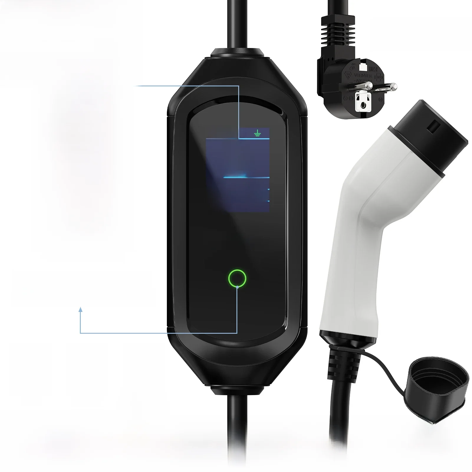 AFEEV Przenośna ładowarka EV Type2 IEC62196-2 16A EVSE Kabel do szybkiego ładowania Type1 SAE J1772 Wallbox 3.5KW GBT Elektryczna ładowarka samochodowa — zdjęcie 2