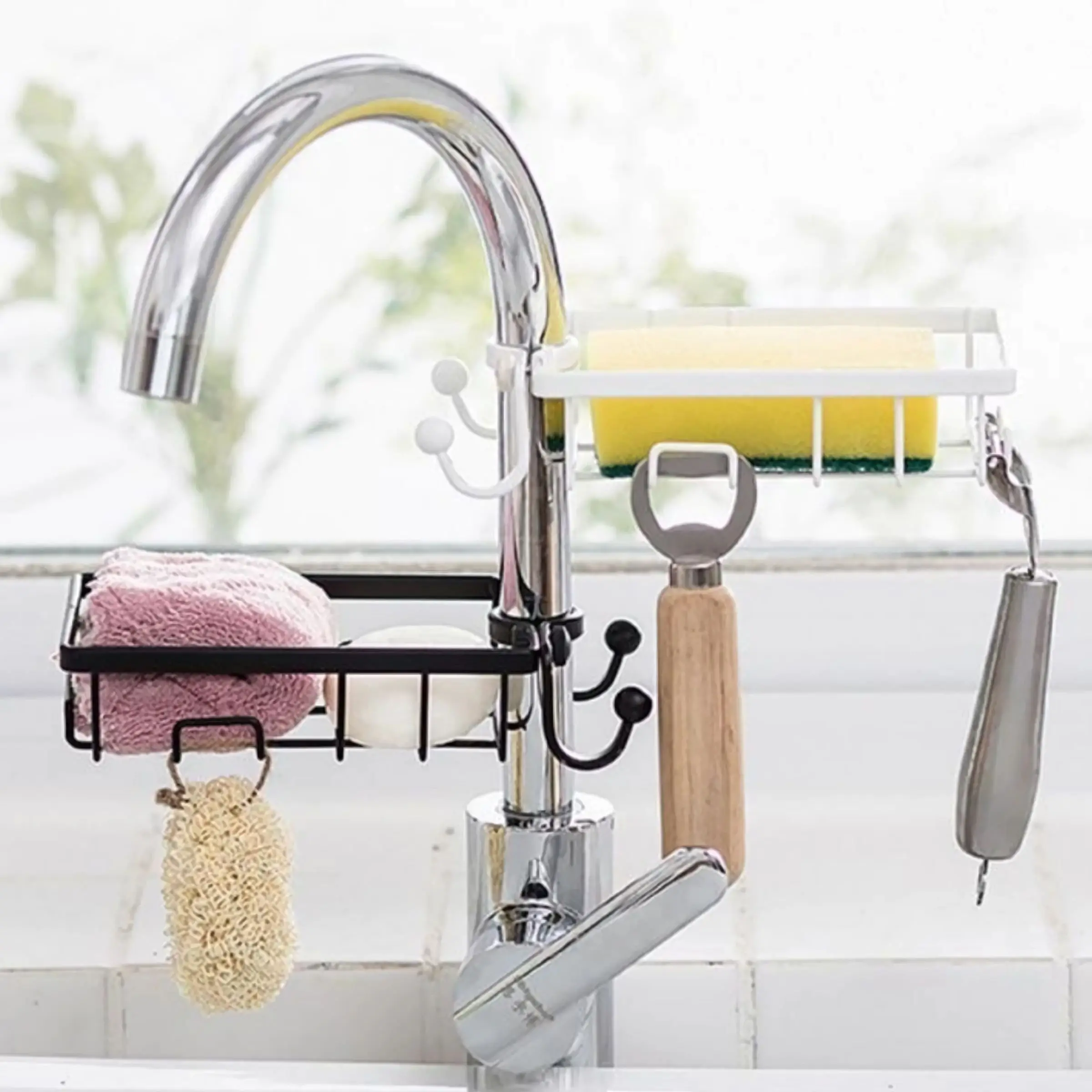 

Strainer storage soap stainless dish cloth cloth steel sponge rack adjustable rack dry kitchen basket