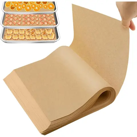 Bilashmart 100Pcs Parchment Paper Baking Sheets Non-Stick Precut Baking Parchment Baking Paper Will Not Curl Burn Wax Paper