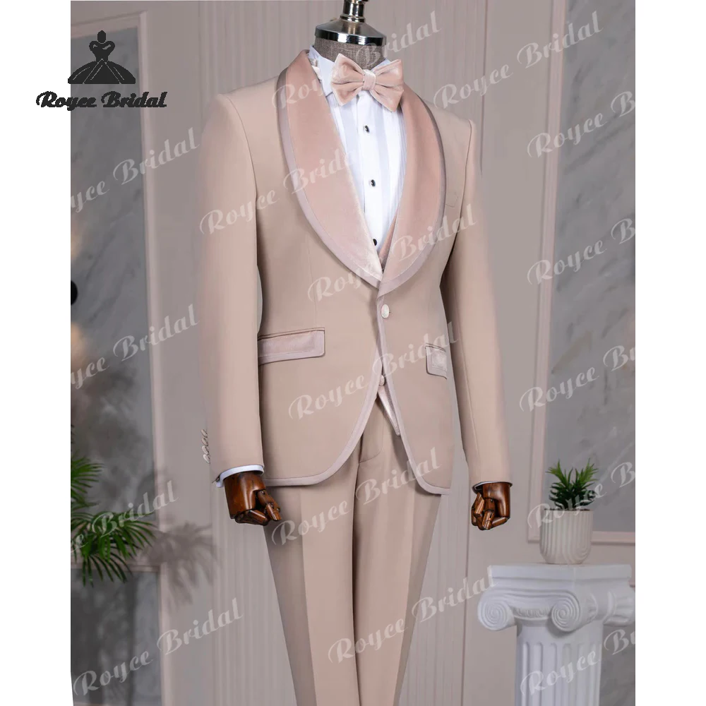 Three Piece Men's Suit for wedding 2026 Single Breasted Solid Colour Collared Slim Fit  Customized costume homme mariage