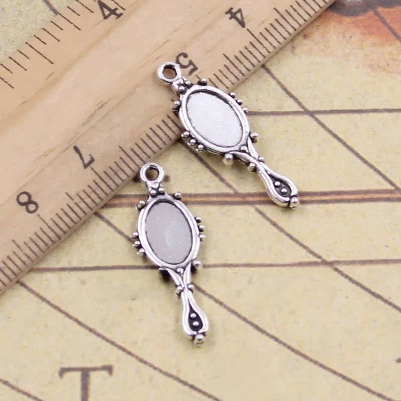 50 sztuk Charms diabeł lustro 27x10mm tybetański wisiorki rzemiosło dokonywanie ustalenia Handmade antyczna biżuteria DIY dla naszyjnik — zdjęcie 2