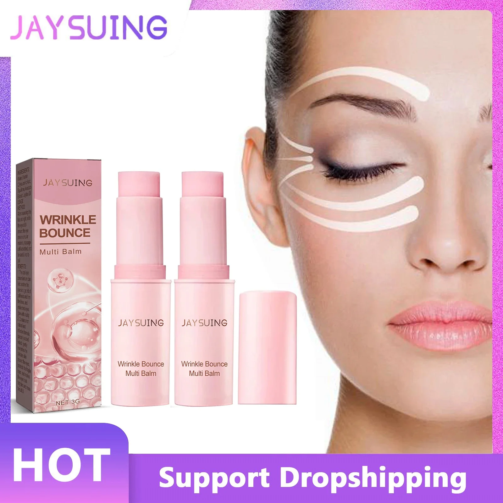 Anti Aging Multi Balm Stick Anti Wrinkles Bounce Firming Lifting Fade Fine Line Brightening Dull Skin Moisturizing Cream Stick
