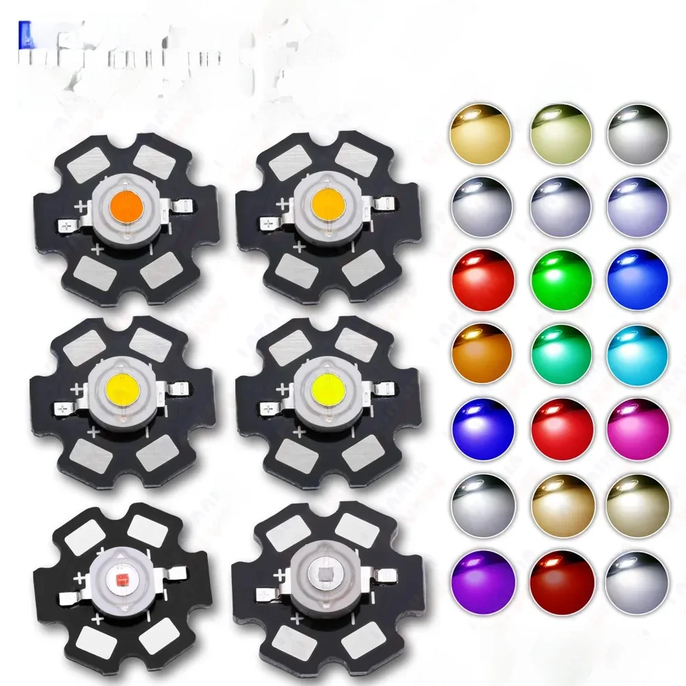 10Pcs 1W 3W 5W High Power LED Chip COB Warm Cool White Red Green Blue Full Spectrum 660nm 440nm Light Beads Grow Aquarium Lamp — zdjęcie 2