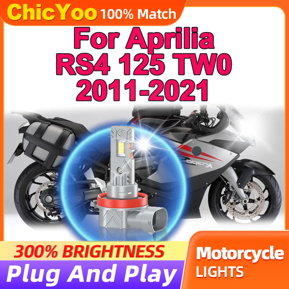 LED Motorcycle Headlight Bulb 6000K Super Bright Plug And Play Moto Light 12V For Aprilia RS4 125 TW0 2011-2018 2019 2020 2021
