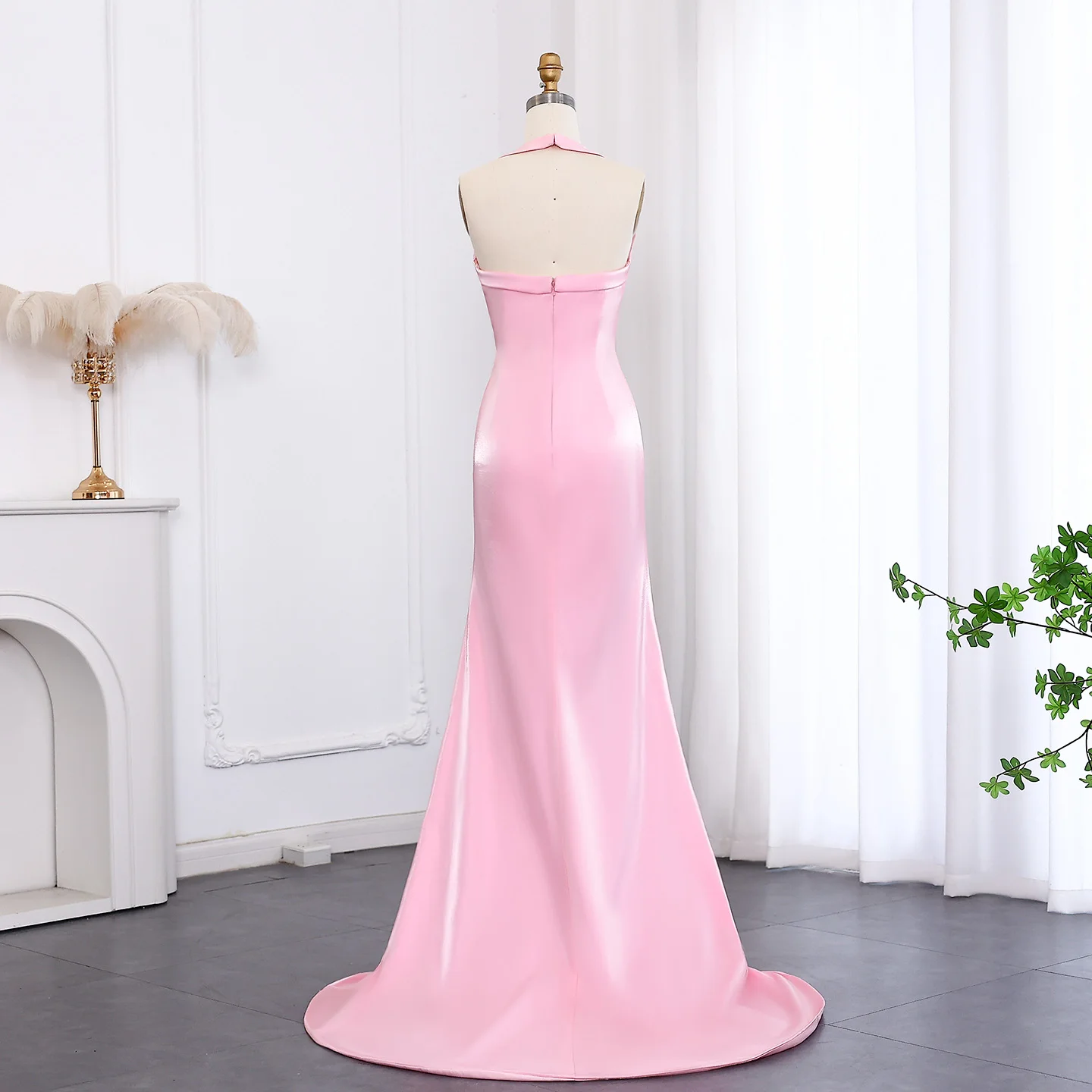 Sharon disse rosa halter sereia dubai vestido de noite com querida vermelha para mulher festa de casamento vestido de baile sf109 personalizado