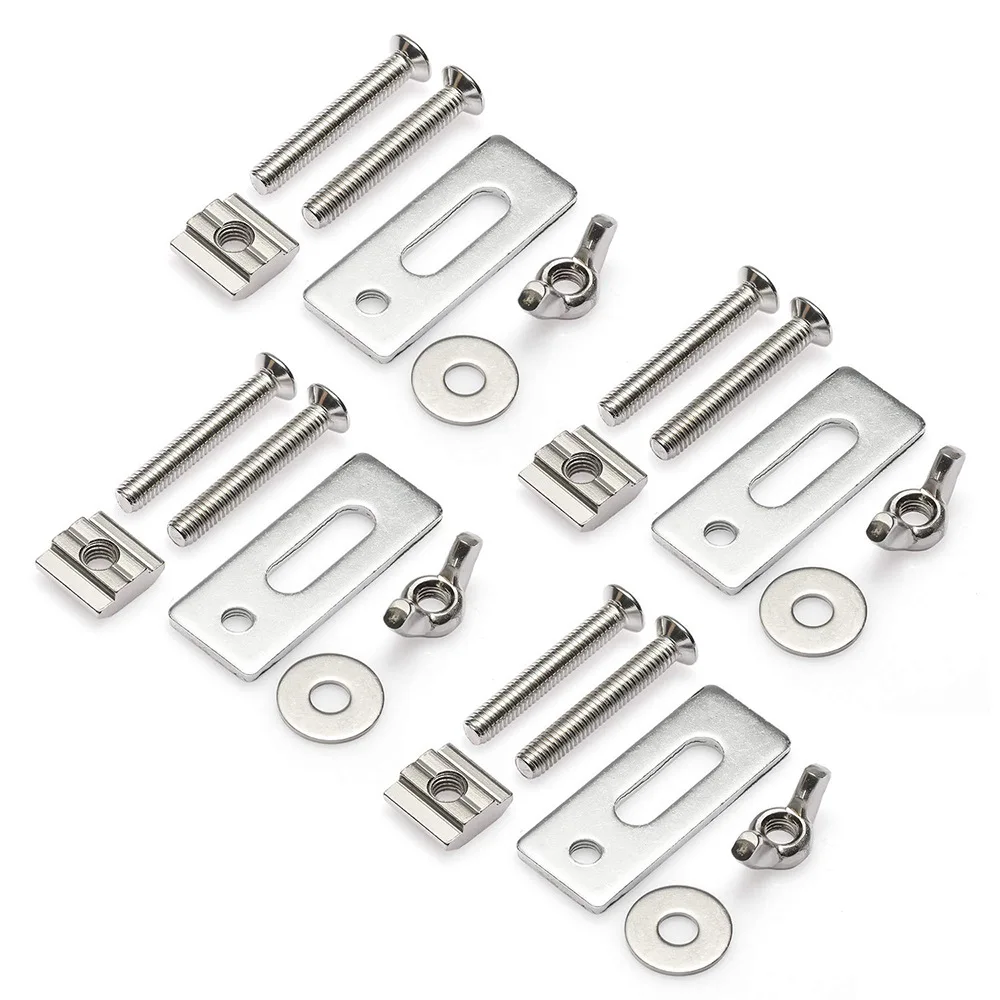 4 Pcs M6 T-Track Hold Down Clamp Kit Press Plate for Table Saw Engraving Compatible with 3018 Series CNC Router Machine.