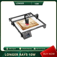 LONGER Ray5 10W, 0.06mm Laser, 1000+ Materials, Offline Engraving, 400x400mm, 3Safety Protections, ESP32 chipset, 240MH