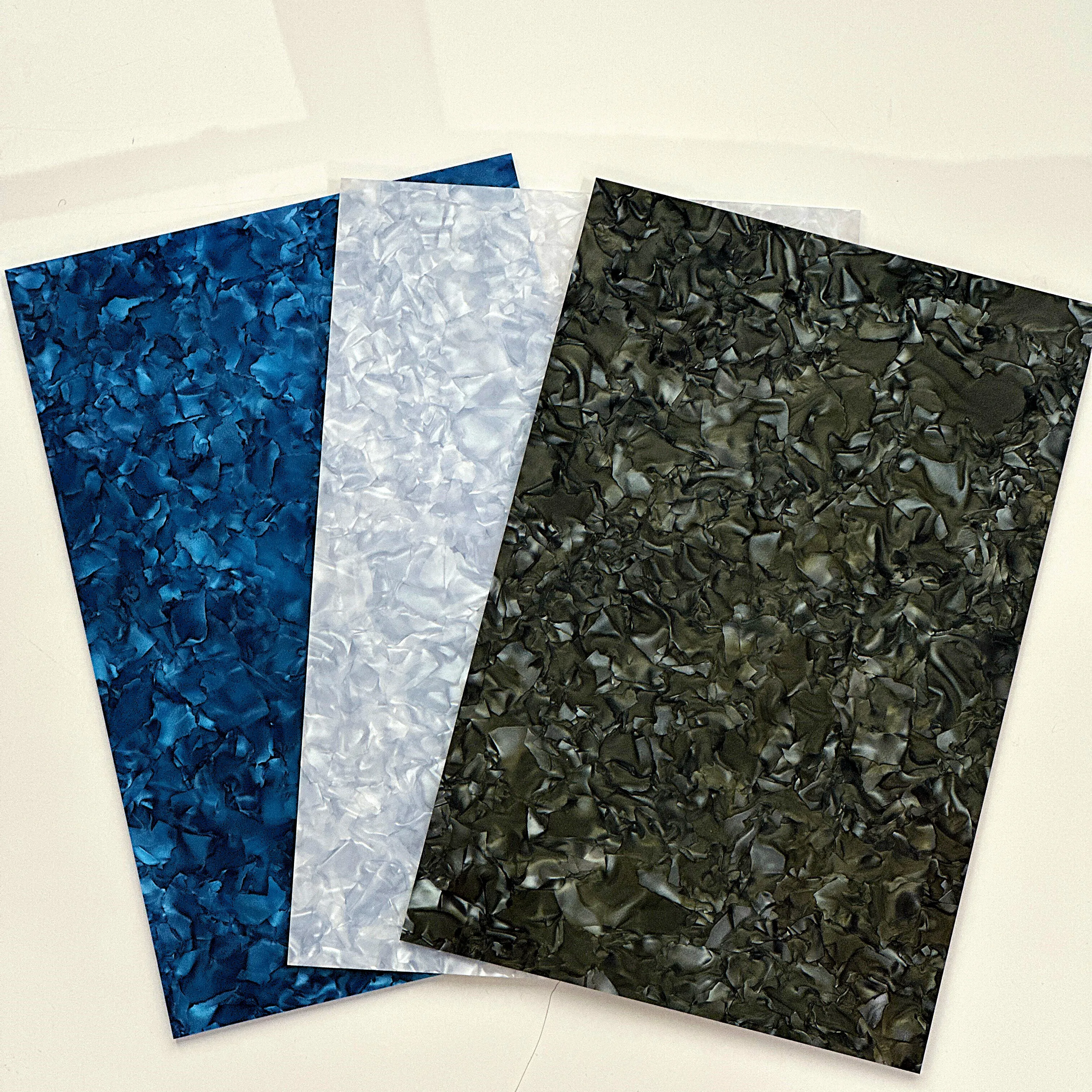 Solid Color Acrylic Sheet with Ice Crystals Pattern, PMMA 3.0 mm Thick, Set of 3 for Decoration, Crafts, Jewelry and more.