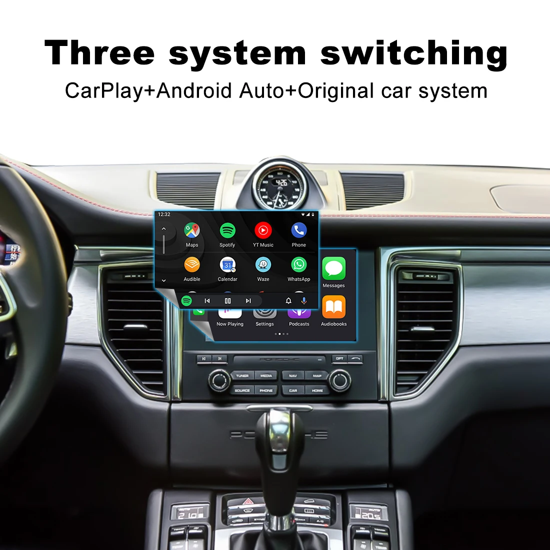 JoyeAuto Wireless CarPlay for Porsche PCM4.0 Bosxter 911 Macan Cayman 2017-2018 Wireless Android Auto Apple CarPlay BT Mirroring