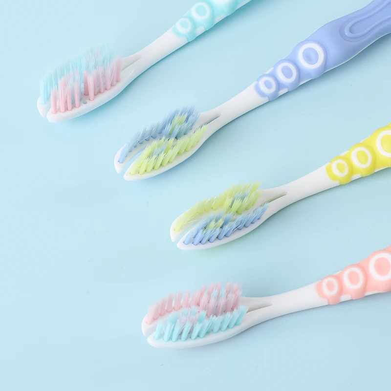 Sided Soft Hair Toothbrush Split Brush Head High Density Ultra fine Filament Brush Candy Macaroon Color