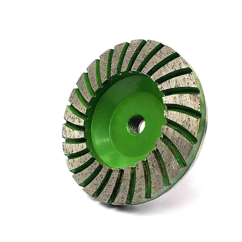 Z-LION 4" Grit 30 #   Diamentowa tarcza szlifierska typu cup wheel, cicha, turbo, z aluminiową podstawą, narzędzie ścierne do betonu, granitu, gwint M14 — zdjęcie 2